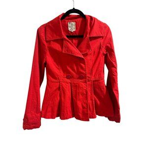 ✌️ 2/$40 ✌️ Tulle Womens Red Double Breasted Peplum Jacket Size M